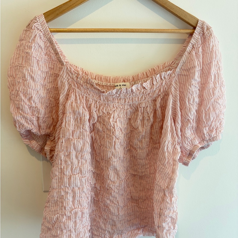 Anthropologie Cloth & Stone Blush Striped Blouse